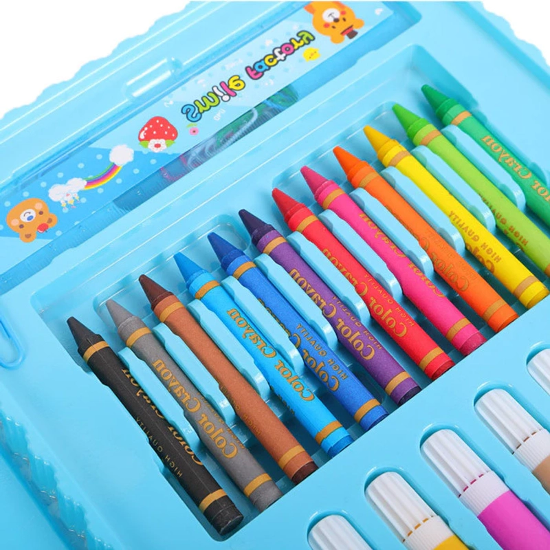 Product image KAHASIL - Pensil Warna Crayon Krayon Kerayon Set 68 Pcs Lengkap Alat Melukis Menggambar Mewarnai 68 PCS BIRU